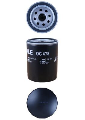 MAHLE Oliefilter oc478 Påskruet 102mm 3/4-16UNF-2B for LEXUS