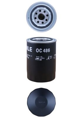 MAHLE Oliefilter oc486 Påskruet 142mm M22x1,5 for FORD IVECO FIAT PEUGEOT MASERATI VM
