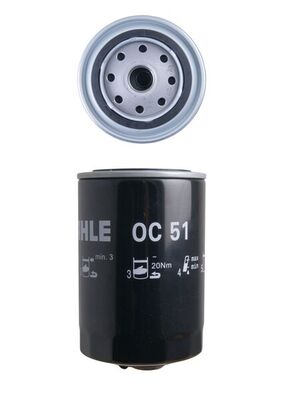 MAHLE Oliefilter oc51 Påskruet 147mm 3/416UNF2B for VOLVO FORD GMC CUPRA RENAULT