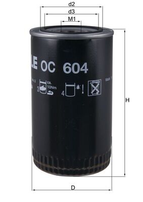 Oliefilter MAHLE ORIGINAL OC 604