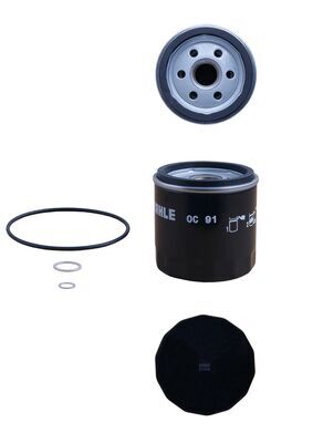 MAHLE Oliefilter oc91d Påskruet 79mm 3/4-16UNF-2B for BMW