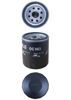 MAHLE Oliefilter oc983 Påskruet 94mm M20x1.5-6H for FORD FIAT LANCIA PEUGEOT CITROËN RENAULT VAUXHALL