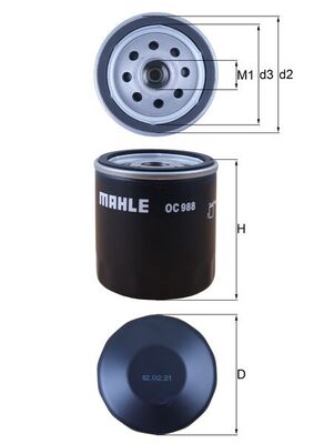 MAHLE Oliefilter oc988 Påskruet 79mm 3/4-16UNF-2B for TOYOTA BMW GMC CUPRA MINI MAZDA LEXUS