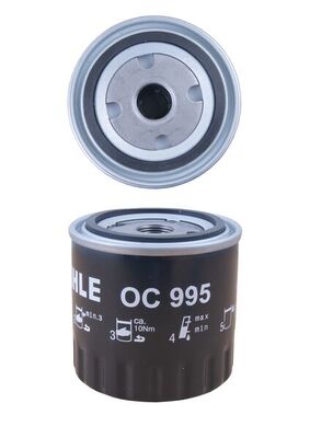 KNECHT Oliefilter oc995 Påskruet 89mm M20x1.5-6H for INFINITI NISSAN RENAULT SUZUKI