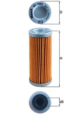 MAHLE Oliefilter ox1092 Filterindsats diameter_mm_200|Diameter [mm]|33,5 height_mm_209|Højde [mm]|86,5 inner_diameter_2_mm_996|Indvendig diameter 2 [m