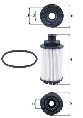 MAHLE Oliefilter ox1137d Filterindsats diameter_mm_200|Diameter [mm]|61 height_mm_209|Højde [mm]|124 inner_diameter_2_mm_996|Indvendig diameter 2 [m