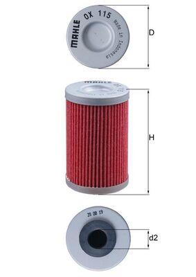 MAHLE Oliefilter ox115 Filterindsats diameter_mm_200|Diameter [mm]|42 height_mm_209|Højde [mm]|69 inner_diameter_2_mm_996|Indvendig diameter 2 [mm]|12