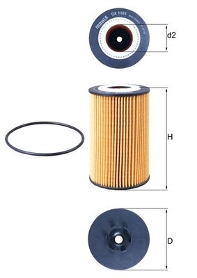 MAHLE Oliefilter ox1161d Filterindsats diameter_mm_200|Diameter [mm]|73 height_mm_209|Højde [mm]|127 inner_diameter_2_mm_996|Indvendig diameter 2 [mm]