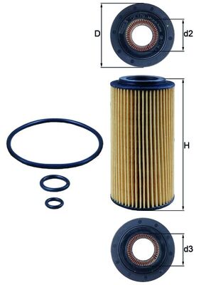 MAHLE Oliefilter ox179d Filterindsats diameter_mm_200|Diameter [mm]|64,3 height_mm_209|Højde [mm]|135 inner_diameter_2_mm_996|Indvendig diameter 2 [mm