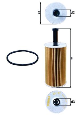 MAHLE Oliefilter ox193d Filterindsats diameter_mm_200|Diameter [mm]|52,5 height_mm_209|Højde [mm]|141 inner_diameter_2_mm_996|Indvendig diameter 2 [mm