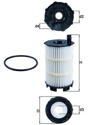 MAHLE Oliefilter ox3504d Filterindsats diameter_mm_200|Diameter [mm]|68,5 height_mm_209|Højde [mm]|129 inner_diameter_2_mm_996|Indvendig diameter 2 [m