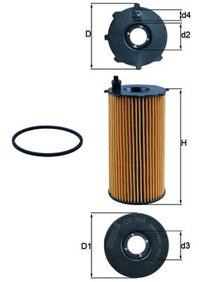 MAHLE Oliefilter ox354d Filterindsats diameter_mm_200|Diameter [mm]|71,88 height_mm_209|Højde [mm]|143 inner_diameter_2_mm_996|Indvendig diameter 2 [m