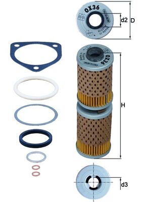 MAHLE Oliefilter ox36d Filterindsats diameter_mm_200|Diameter [mm]|41,5 height_mm_209|Højde [mm]|142 inner_diameter_2_mm_996|Indvendig diameter 2 [mm]