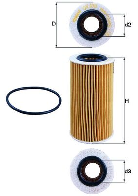 MAHLE Oliefilter ox370d Filterindsats diameter_mm_200|Diameter [mm]|63,5 height_mm_209|Højde [mm]|125 inner_diameter_2_mm_996|Indvendig diameter 2 [mm