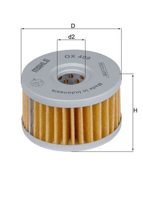 MAHLE Oliefilter ox409 Filterindsats diameter_mm_200|Diameter [mm]|60 height_mm_209|Højde [mm]|36 inner_diameter_2_mm_996|Indvendig diameter 2 [mm]|17