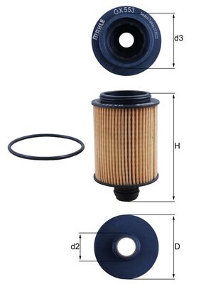 MAHLE Oliefilter ox553d Filterindsats diameter_mm_200|Diameter [mm]|65 height_mm_209|Højde [mm]|105 inner_diameter_2_mm_996|Indvendig diameter 2 [mm