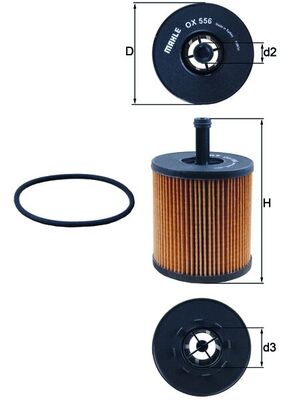 MAHLE Oliefilter ox556d Filterindsats diameter_mm_200|Diameter [mm]|91 height_mm_209|Højde [mm]|141 inner_diameter_2_mm_996|Indvendig diameter 2 [mm]|