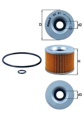 MAHLE Oliefilter ox61d Filterindsats diameter_mm_200|Diameter [mm]|77 height_mm_209|Højde [mm]|56 inner_diameter_2_mm_996|Indvendig diameter 2 [mm