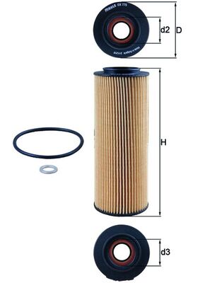 MAHLE Oliefilter ox775d Filterindsats diameter_mm_200|Diameter [mm]|66 height_mm_209|Højde [mm]|184 inner_diameter_2_mm_996|Indvendig diameter 2 [mm]|