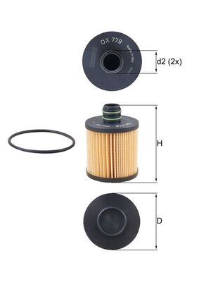 MAHLE Oliefilter ox779d Filterindsats diameter_mm_200|Diameter [mm]|72,1 height_mm_209|Højde [mm]|101 inner_diameter_2_mm_996|Indvendig diameter 2 [mm