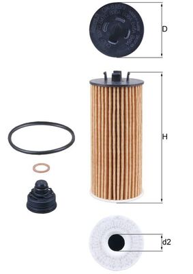 MAHLE Oliefilter ox8151d Filterindsats diameter_mm_200|Diameter [mm]|53 height_mm_209|Højde [mm]|126 inner_diameter_2_mm_996|Indvendig diameter 2 [m