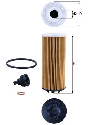 KNECHT Oliefilter ox1238d Filterindsats diameter_mm_200|Diameter [mm]|55 height_mm_209|Højde [mm]|124 inner_diameter_2_mm_996|Indvendig diameter 2 [