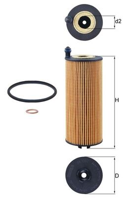 MAHLE Oliefilter ox1302d Filterindsats diameter_mm_200|Diameter [mm]|56 height_mm_209|Højde [mm]|154 inner_diameter_2_mm_996|Indvendig diameter 2 [m