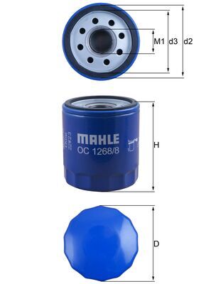 MAHLE Oliefilter oc12688 Påskruet 87mm 1-16UN-2B for CHEVROLET CADILLAC (SGM) VAUXHALL