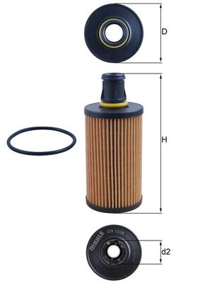 MAHLE Oliefilter ox1338d Filterindsats diameter_mm_200|Diameter [mm]|58,1 height_mm_209|Højde [mm]|133 inner_diameter_2_mm_996|Indvendig diameter 2 [m