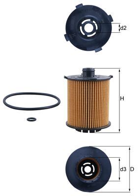 MAHLE Oliefilter ox1357d Filterindsats diameter_mm_200|Diameter [mm]|77 height_mm_209|Højde [mm]|105 inner_diameter_2_mm_996|Indvendig diameter 2 [mm]