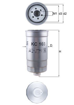 KNECHT Brændstof-filter kc103 Påskruet 184mm M16x1,5 for BMW LANCIA FIAT