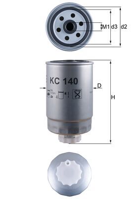 KNECHT Brændstof-filter kc140 Påskruet 159,6mm M16x1,5 for PEUGEOT FIAT LANCIA ALFA ROMEO CHRYSLER KIA
