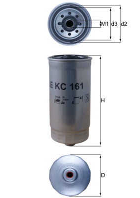 MAHLE Brændstof-filter kc161 Påskruet 182mm M16x1,5 for RENAULT TRUCKS