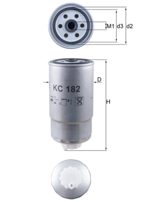 MAHLE Brændstof-filter kc182 Påskruet 185mm M16x1,5 for IVECO CHRYSLER FIAT