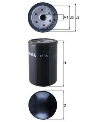 MAHLE Brændstof-filter kc24 Påskruet 124,4mm M16x1,5 for ENGESA VOLVO FIAT GENERAL MOTORS STEYR IVECO RENAULT RENAULT TRUCKS CUPRA VW ISUZU MWM