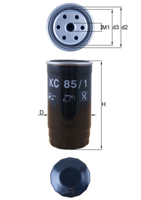 MAHLE Brændstof-filter kc851 Påskruet 163mm M16x1,5 for LAND ROVER ROVER