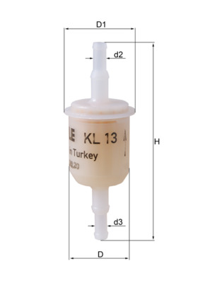 MAHLE Brændstof-filter kl13 Lednings 97mm for GAZ VOLVO SAAB BMW FIAT IVECO FORD PEUGEOT RENAULT TRUCKS GENERAL MOTORS TALBOT OPEL GMC LANCIA INNOC