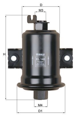 KNECHT Brændstof-filter kl140 Lednings 123mm for GMC TOYOTA
