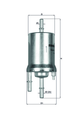 MAHLE Brændstof-filter kl1561 Lednings 164,3mm for CUPRA