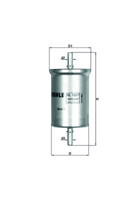 MAHLE Brændstof-filter kl1651 Lednings 135,5mm for SMART
