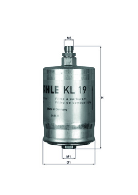 MAHLE Brændstof-filter kl19 Lednings 147mm for GMC RENAULT TRUCKS MERCEDES-BENZ