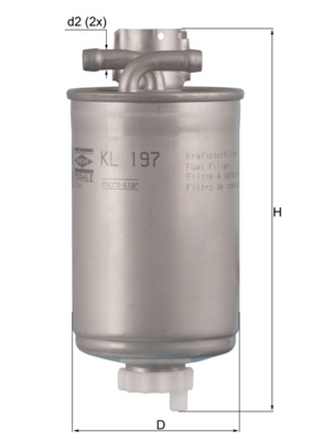 MAHLE Brændstof-filter kl197 Lednings 183,7mm for CUPRA