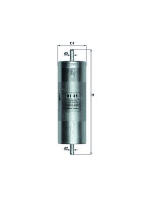 MAHLE Brændstof-filter kl35 Lednings 203mm for BMW FORD