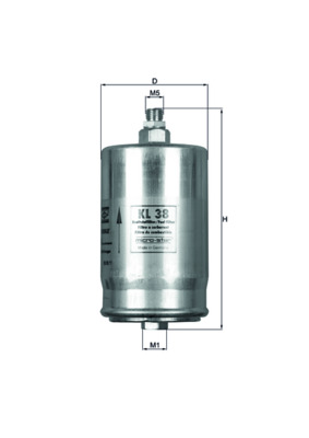 MAHLE Brændstof-filter kl38 Lednings 168,5mm for FORD GENERAL MOTORS MERCEDES-BENZ