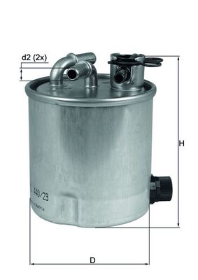 MAHLE Brændstof-filter kl44023 Lednings 120,3mm for NISSAN