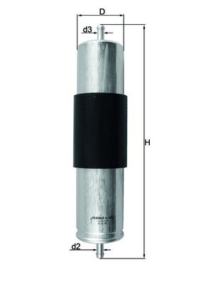 MAHLE Brændstof-filter kl473 Lednings 274mm for BMW