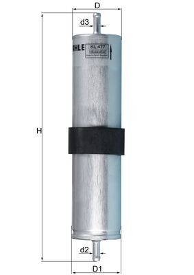 MAHLE Brændstof-filter kl477 Lednings 274mm for BMW MINI