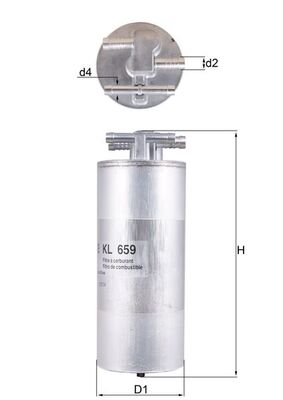 MAHLE Brændstof-filter kl659 Lednings 213mm for CUPRA VW