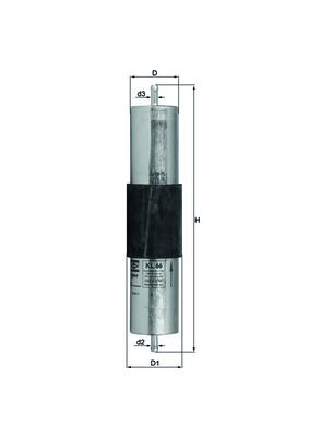 MAHLE Brændstof-filter kl66 Lednings 300mm for BMW GENERAL MOTORS