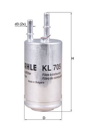 KNECHT Brændstof-filter kl705 Lednings 139mm for VOLVO